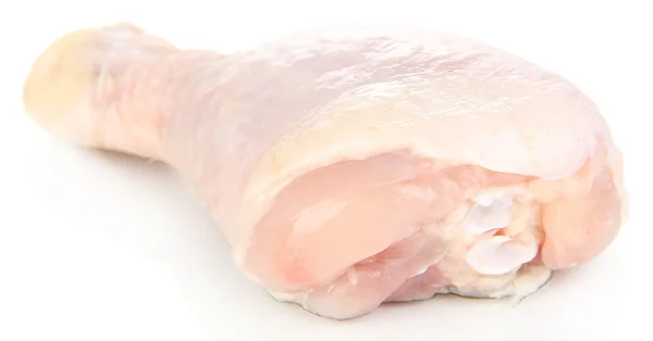 Perna de frango crua isolada em branco — Fotografia de Stock