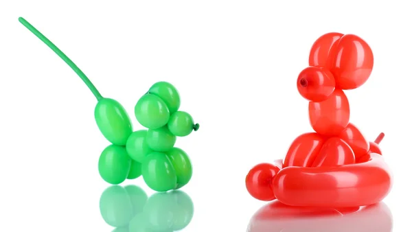 Simple balloon animal dogs, isolated on white — Stock Photo, Image