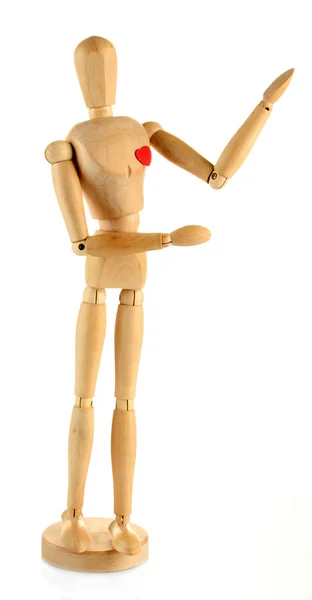 Wooden mannequin isolated on white — Stock Photo, Image