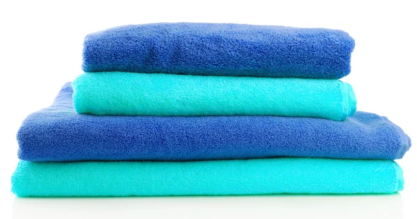 Colorful towels isolated on white — Stock Photo, Image