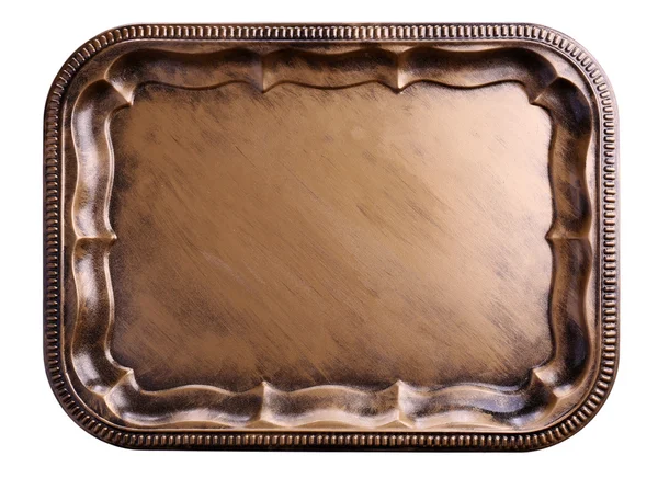 Vintage tray, isolated on white — Stock Photo, Image