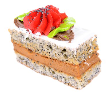 lezzetli kek üzerine beyaz izole