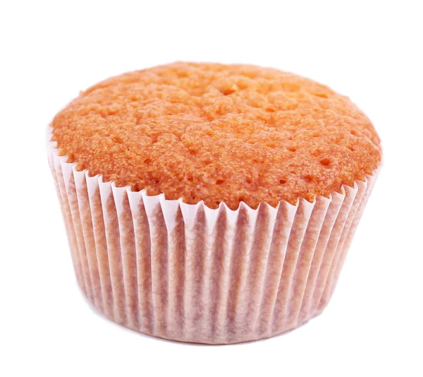 Bolo de muffin saboroso, isolado em branco — Fotografia de Stock