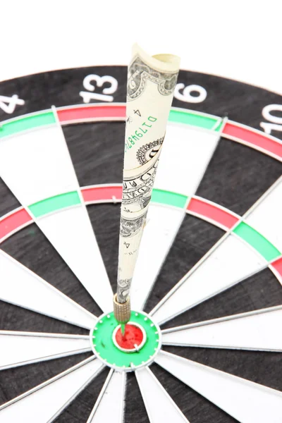 Money dart and target close up. Concept of success. — Stock Photo, Image