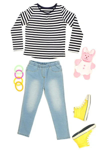 küçük kız, beyaz izole için güzel elbiseler