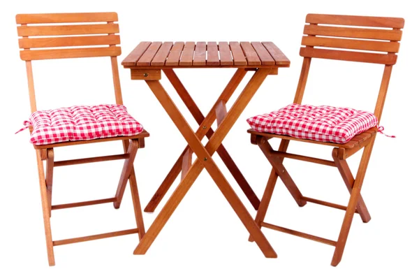 Garden chairs and table isolated on white — Stock Photo, Image