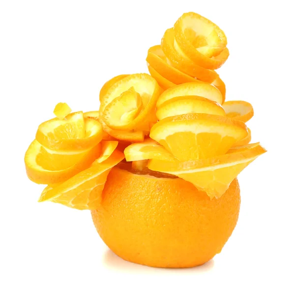 Carving orange tree isolated on white — Stock Photo, Image