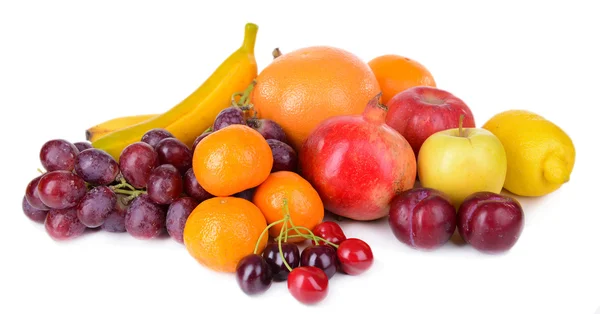 Assortment of exotic fruits isolated on white — Stock Photo, Image