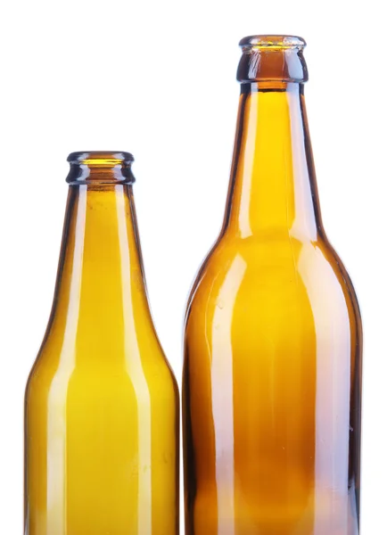 Botellas de vidrio aisladas en blanco — Foto de Stock