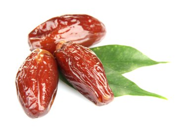 kurutulmuş tarihleri üzerinde beyaz izole