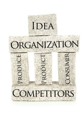 yapı taşları üzerinde beyaz izole