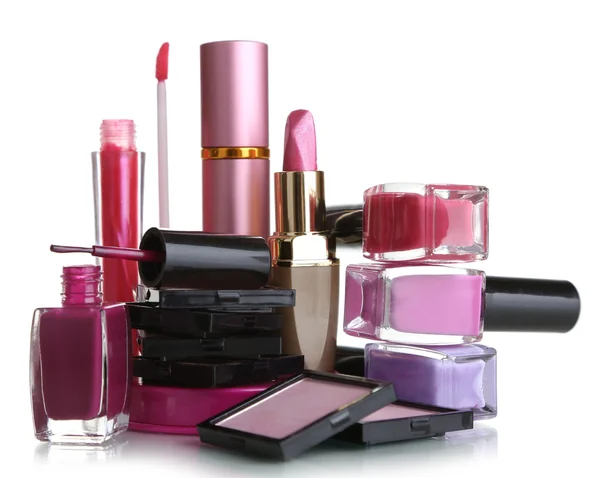 Nieuwe make-up set geïsoleerd op wit — Stockfoto