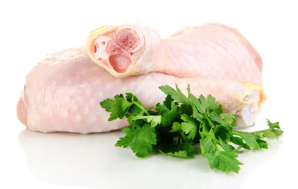 Raw chicken legs isolated on white — Stock Photo, Image