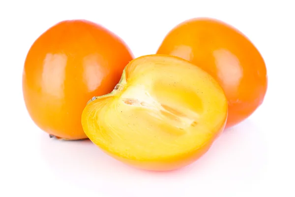 Ripe persimmons isolated on white — Stock Photo, Image