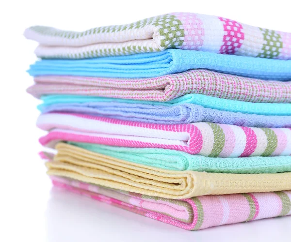 Kitchen towels isolated on white — Stock Photo, Image