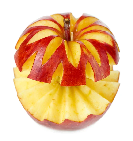 Esculpir maçã isolada em branco — Fotografia de Stock