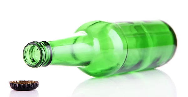 Стеклянная бутылка на белом — стоковое фото