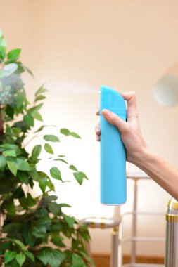 toz boya spreyi el yakın çekim