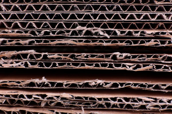 Stack of cardboard for recycling close-up — Stock Photo, Image
