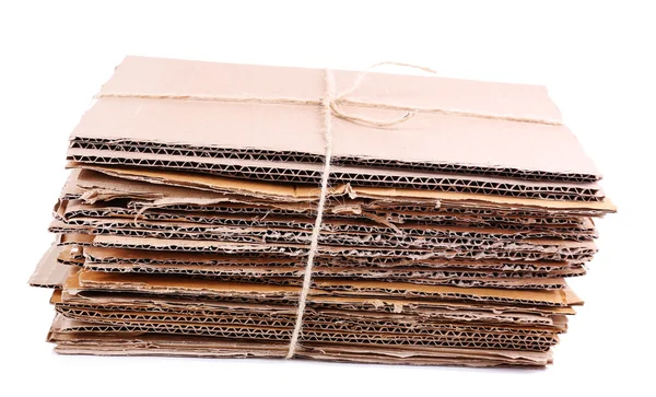 Stack av papp för återvinning isolerad på vit — Stockfoto