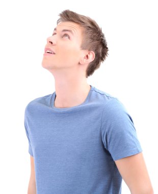 beyaz izole yakışıklı genç