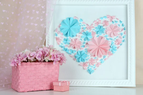 Home decor with handmade picture — Stock Photo, Image