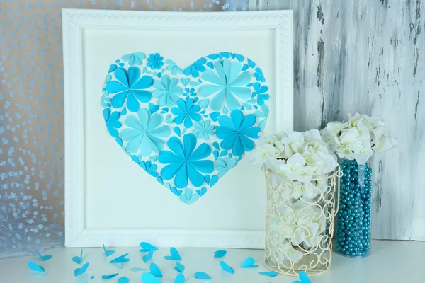 Home decor with handmade picture — Stock Photo, Image