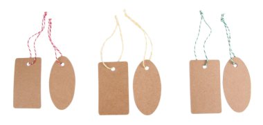 Etiketler üzerinde beyaz izole