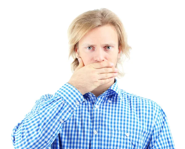 Jeune homme isolé sur blanc — Photo