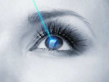 Laser vision correction. Woman's eye. clipart