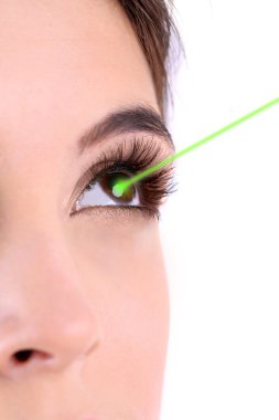 Laser vision correction. Woman's eye. clipart