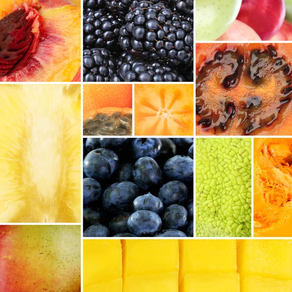 Collage de frutas y bayas frescas —  Fotos de Stock