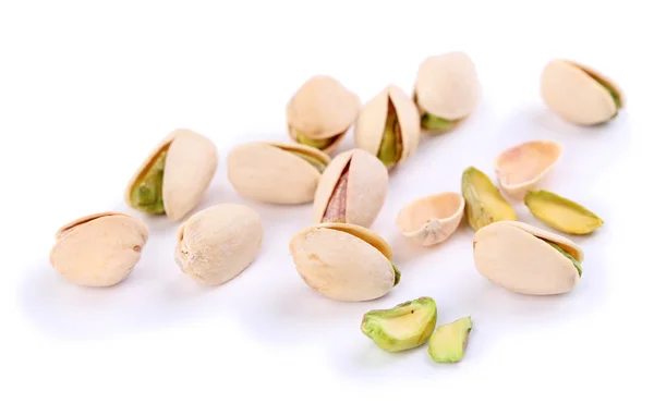 Pistacchi isolati su bianco — Foto Stock