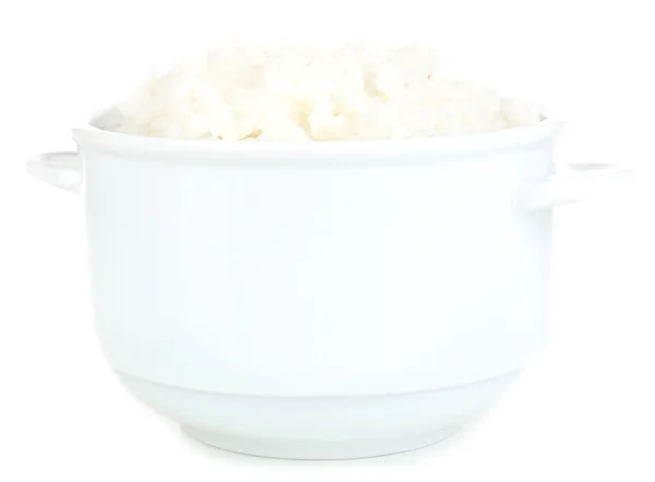 Nasi yang dimasak diisolasi dengan warna putih — Stok Foto