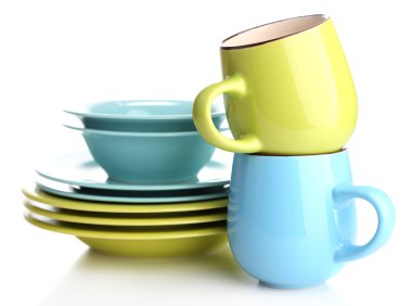 renkli sofra üzerinde beyaz izole temiz