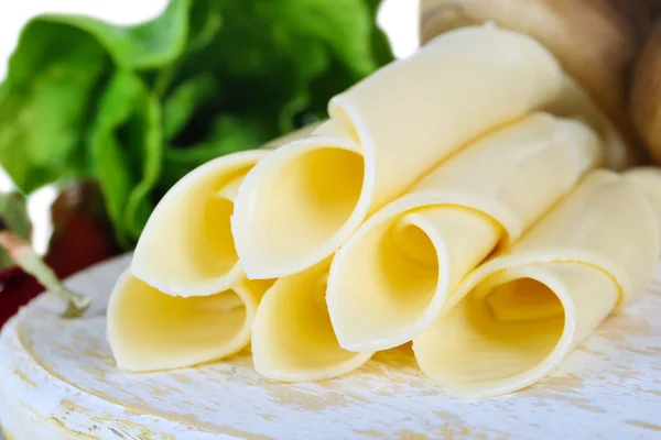 Queijo de creme com verduras e verdes close-up — Fotografia de Stock