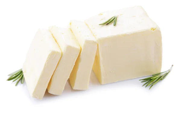 Leckere Butter isoliert auf weiß — Stockfoto