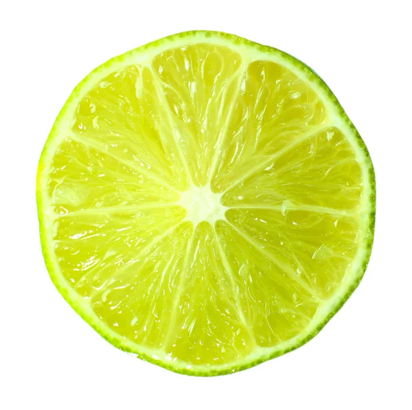 Slice of fresh lime, isolated on white — Stock Photo, Image