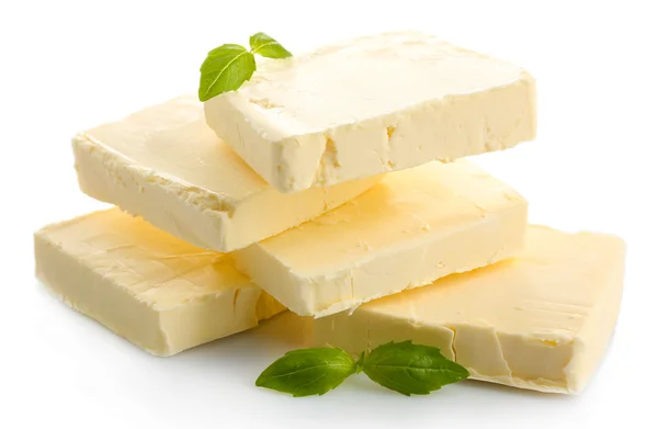 Sabrosa mantequilla aislada en blanco — Foto de Stock