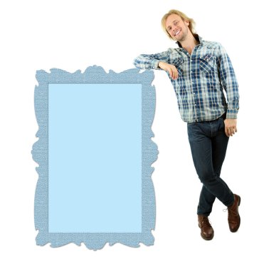 beyaz izole yakışıklı genç