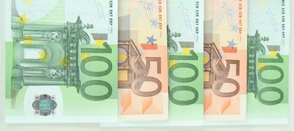 Euro banknotes isolated on a white — Stock Photo, Image