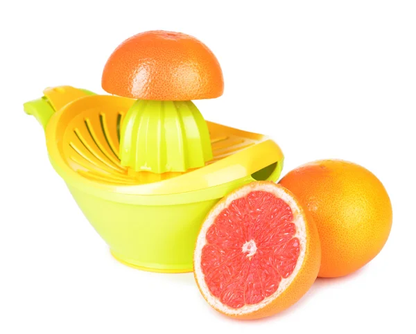 Citruspers en grapefruits geïsoleerd op wit — Stockfoto