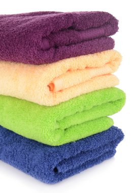 parlak havlu üzerinde beyaz izole