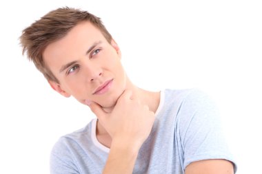 beyaz izole yakışıklı genç portresi