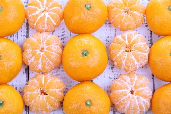 Érett, édes mandarin színű fából készült háttér — Stock Fotó