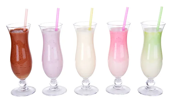 Milchshakes isoliert auf weiß — Stockfoto