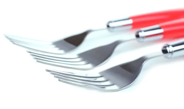 Silver forks isolated on white — Stock Photo, Image