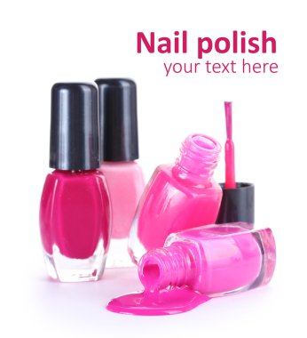 parlak beyaz üzerinde izole oje ile şişe açmak