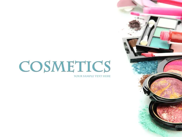 Beautiful decorative cosmetics, isolated on white — Stock Photo, Image