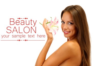 lily, üzerinde beyaz izole olan güzel kadın